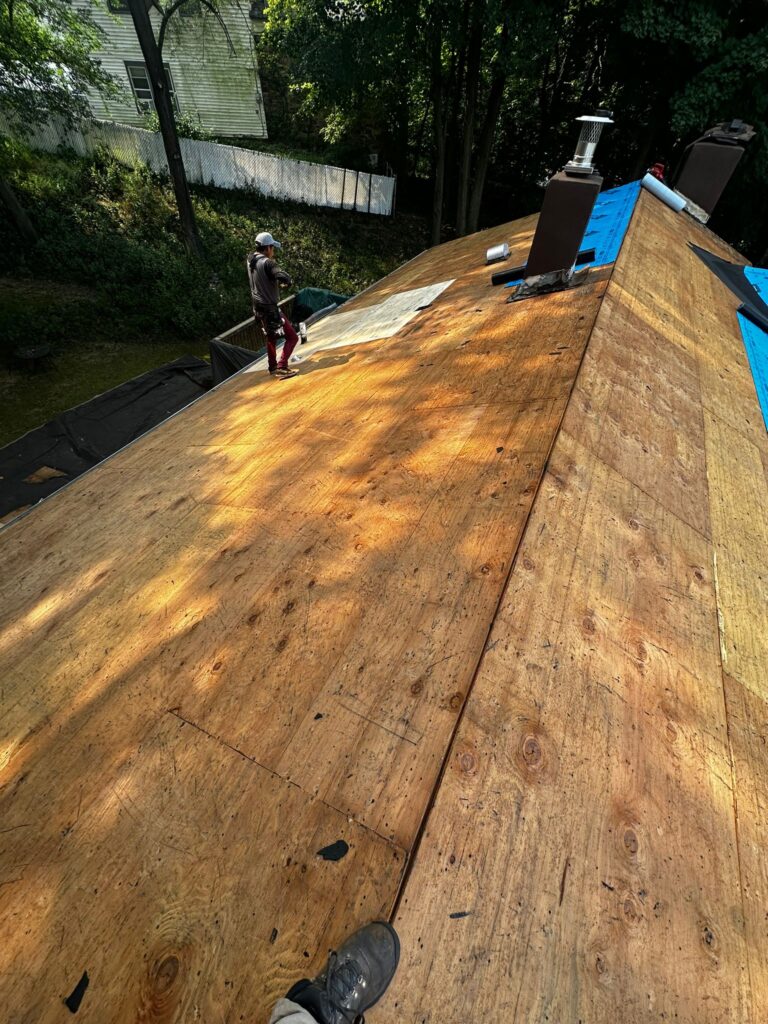 “Roof tarp installation in New Jersey by All Pro 1 roofing specialists