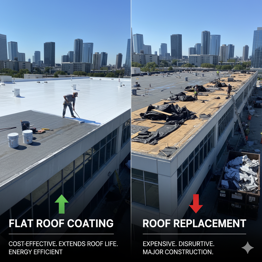 flat roof coating vs roof replacement New Jersey